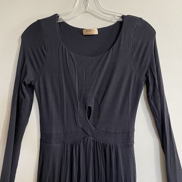 BAILEY 44 Dress Size Small Blue Maxi Knit Handkerchief Hem Long Sleeve A… - Picture 2 of 6